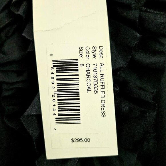 Rebecca Taylor Charcoal Gray Silk All Ruffled Dress Size 8 NEW - Picture 2 of 3